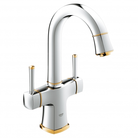 Смеситель для раковины Grohe GRANDERA с 2-мя рукоятками хром/золото