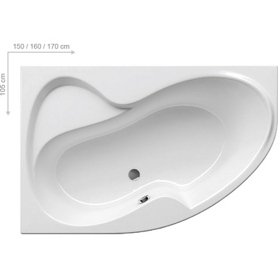Ванна с опорой Ravak ROSA II PU-PLUS 150*105 P белая